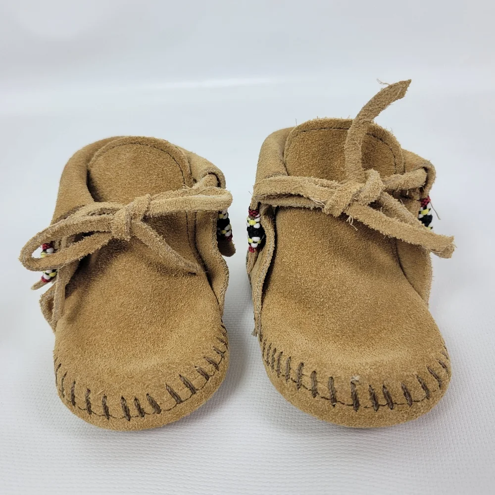 Minnetonka Leather Baby Moccasins Sz 3